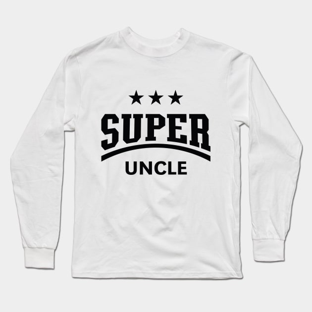 Super Uncle (Black) Long Sleeve T-Shirt by MrFaulbaum